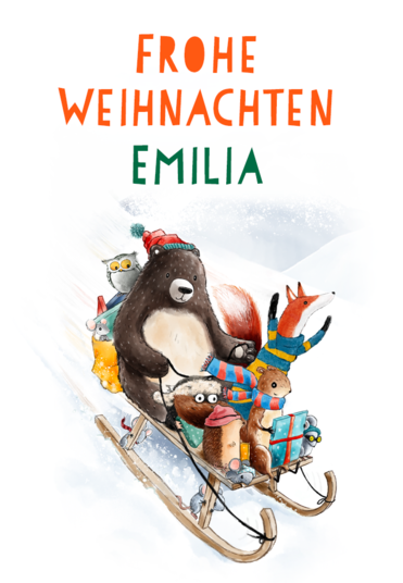 Weihnachtskarte „Waldtiere“