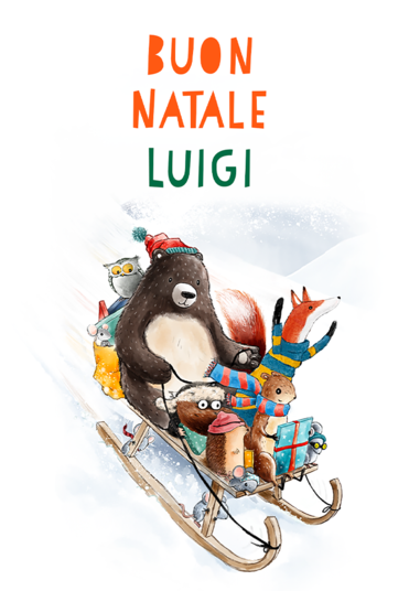 Biglietto di auguri "slitta"