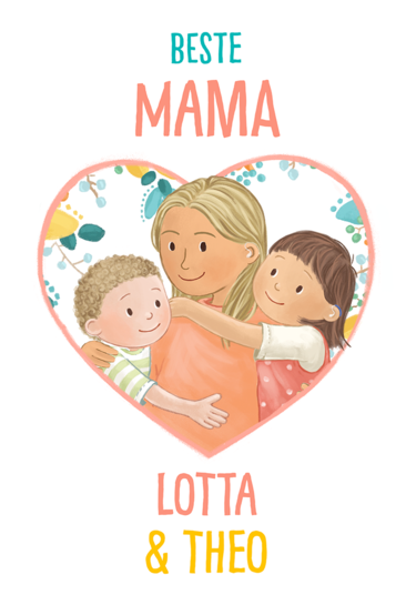 Karte „Beste Mama“ (Geschwister)