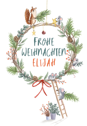 Weihnachtskarte „Kranz“