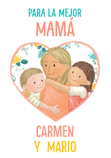 Tarjeta 'La mejor mamá' (hermanos)
