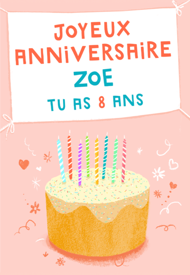 Carte : Gâteau d’anniversaire