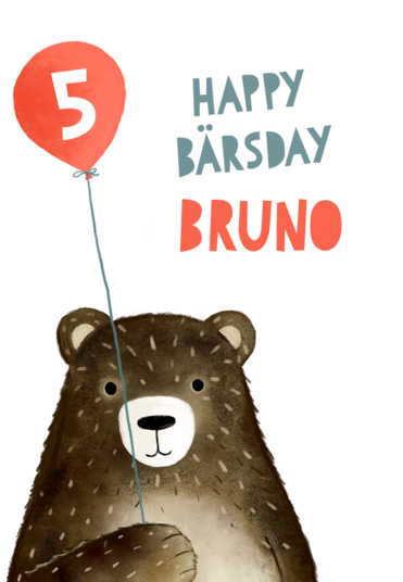 Karte „Happy Bärsday“