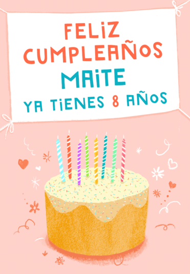 Tarjeta tarta de cumpleaños